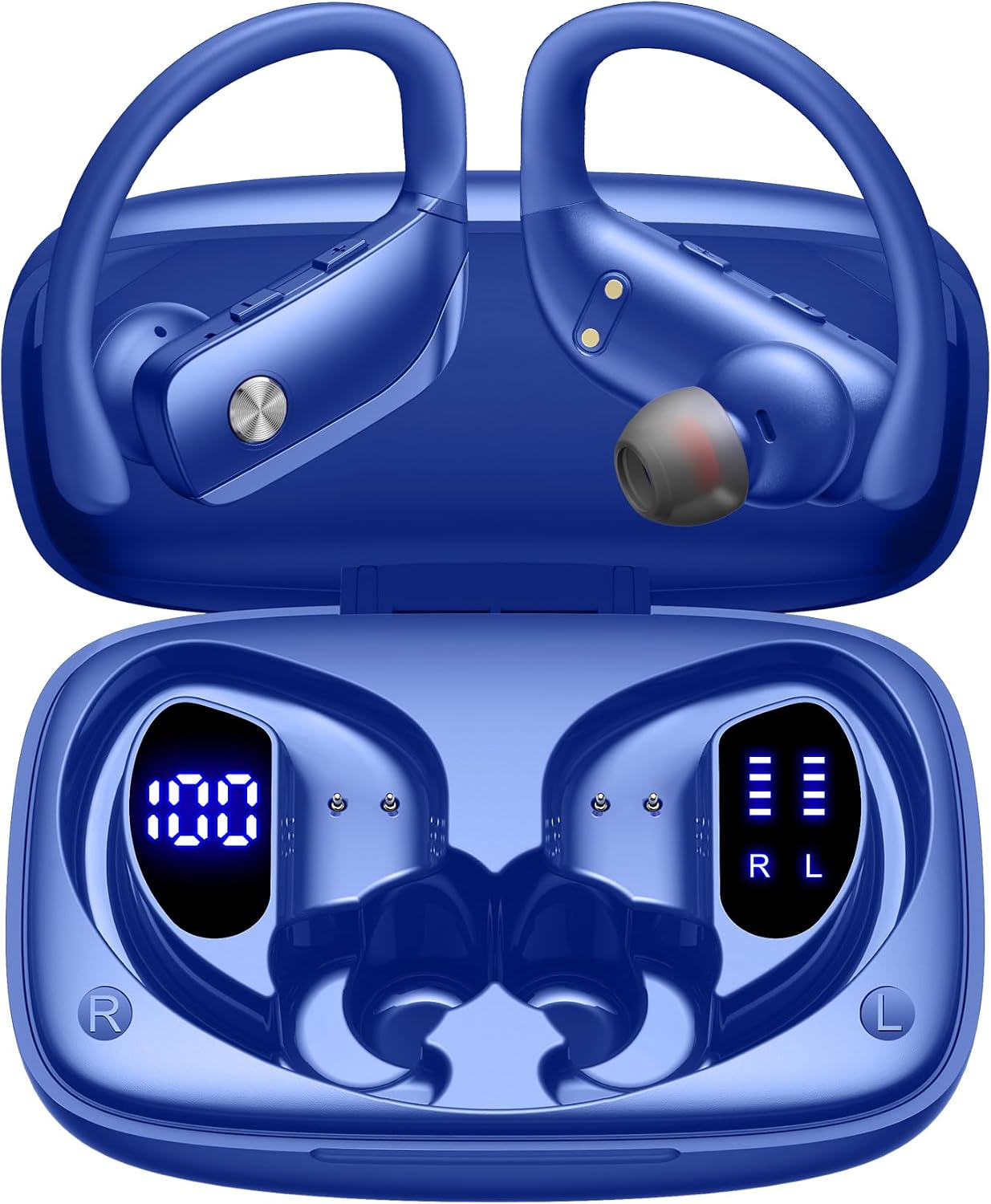 Earphone Sport Hook - Wireless Earbuds with 80H Playtime LED